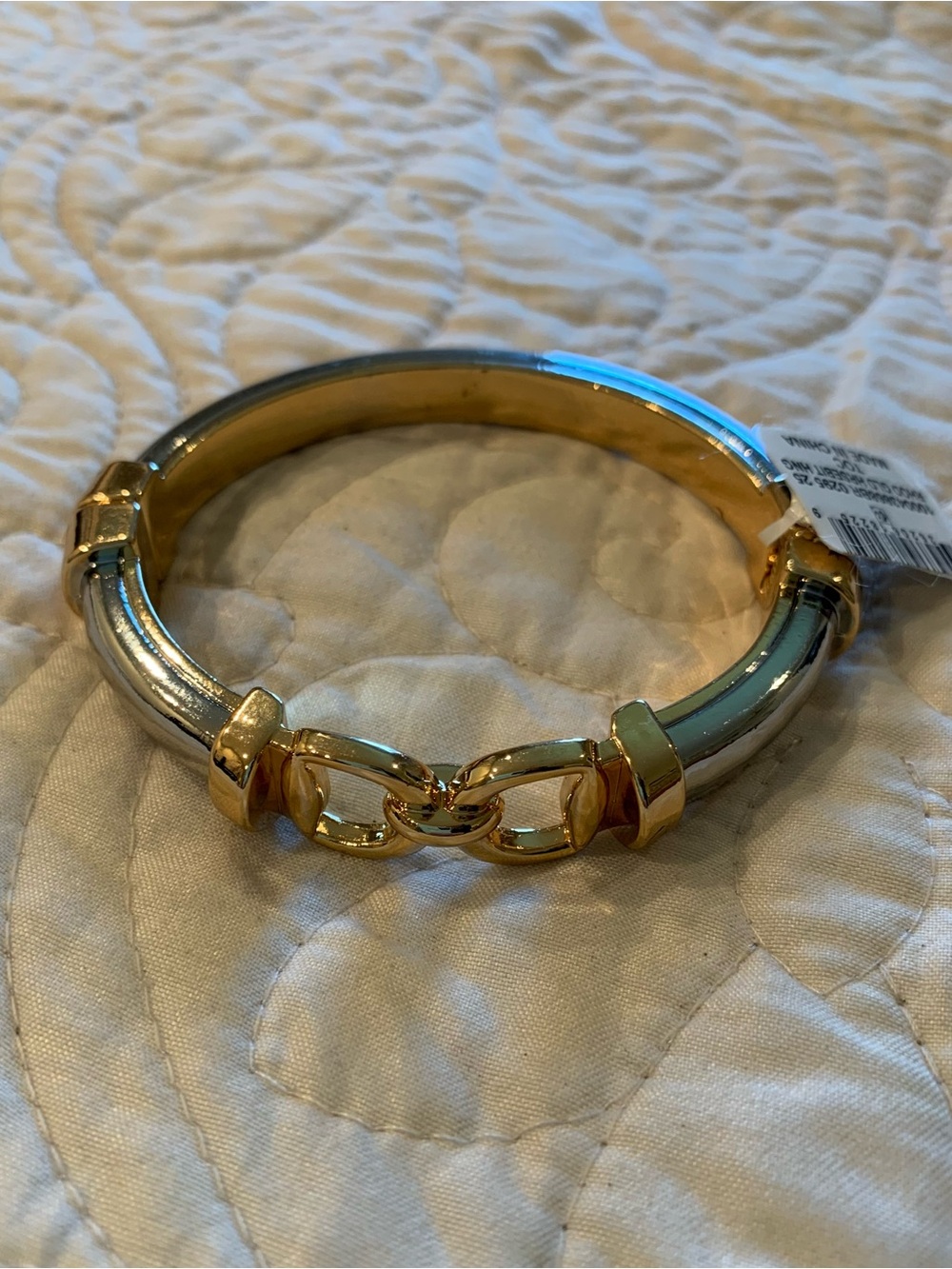 Gold-Tone Link Accent Bangle Bracelet - Women's Jewelry